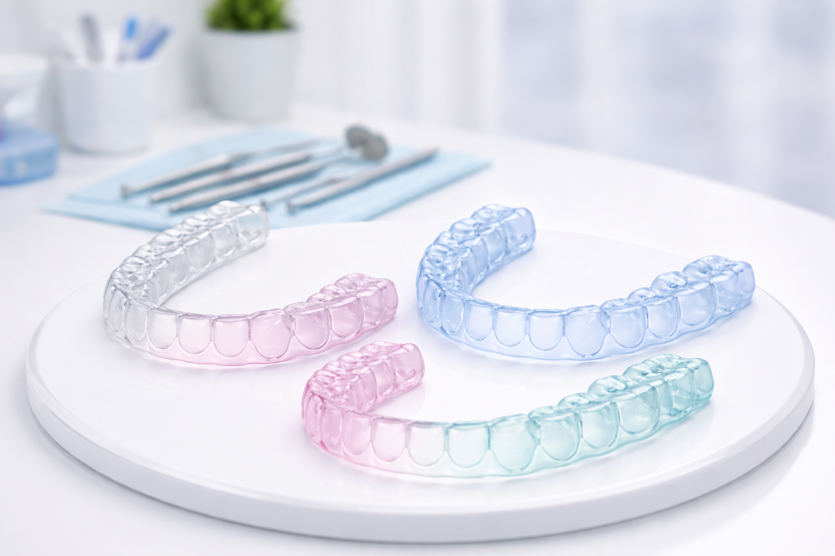 Gebze şeffaf plak tedavisi yapan dent alyans diş kliniği tarafından hazırlanmış şeffaf plak örnekleri