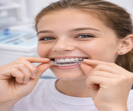 Çayırova şeffaf plak tedavisi yapan dent alyans diş kliniği tarafından yapılmış bir şeffaf plak uygulaması